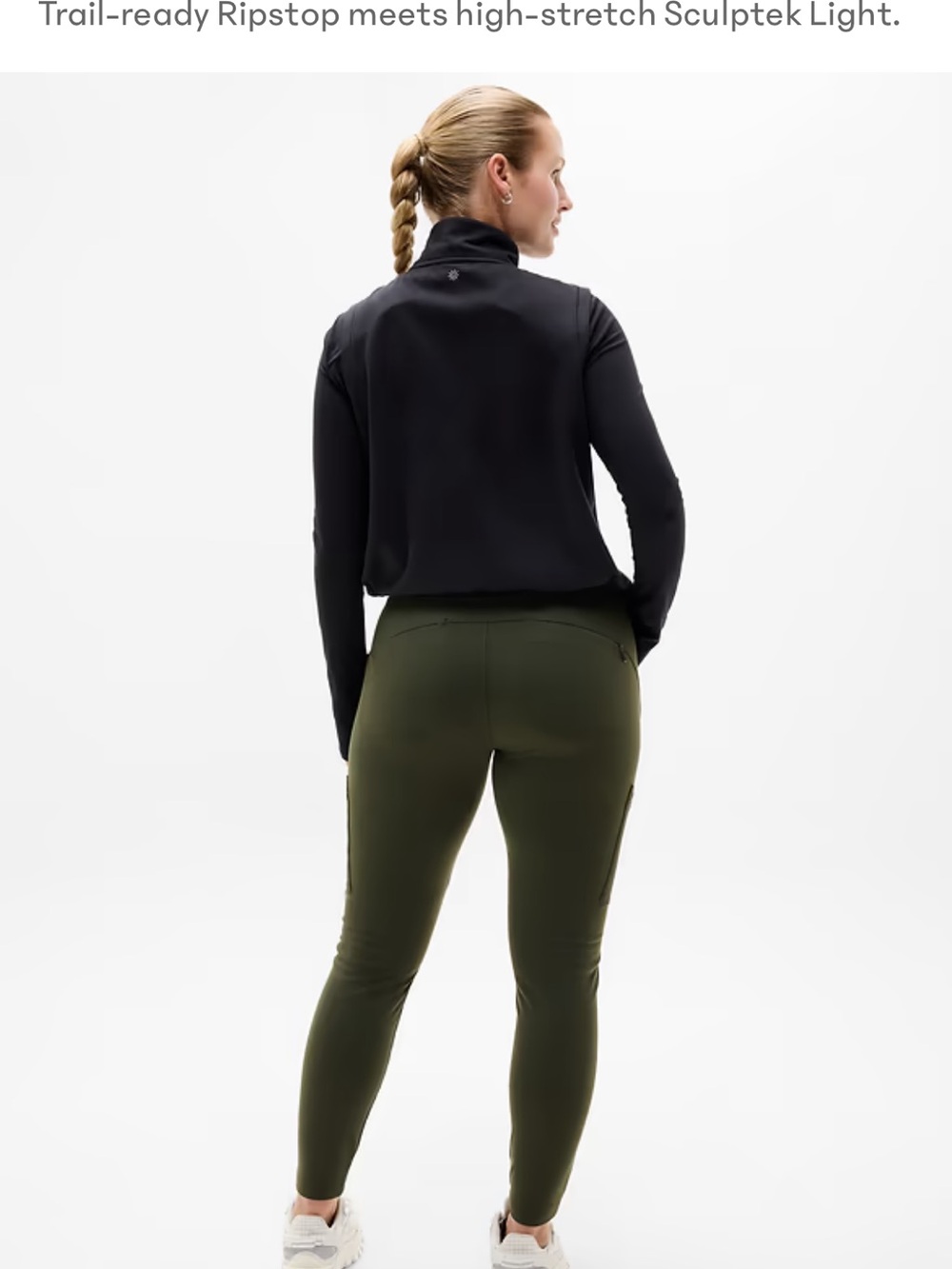 Athleta Headlands Hybrid Cargo Leggings - Sz 10 - Aspen Olive - Picture 10 of 10